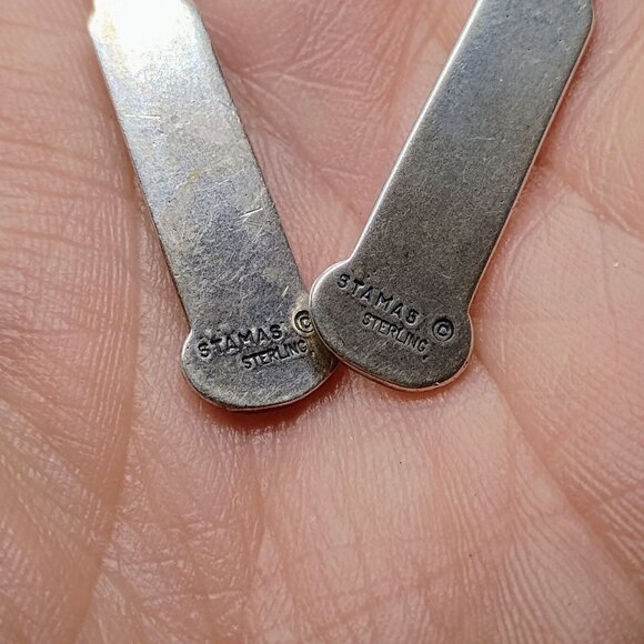 Steve Stamas Earrings Empire State Building Sterling Silver Brass Dangle - Picture 4 of 5